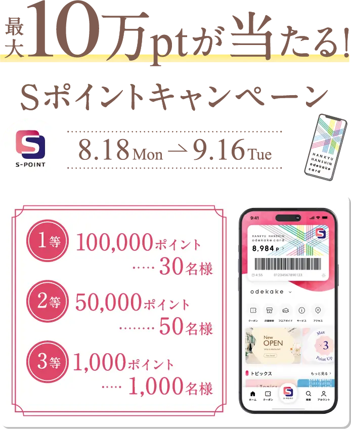 最大10万ポイントが当たる！Sポイントキャンペーン